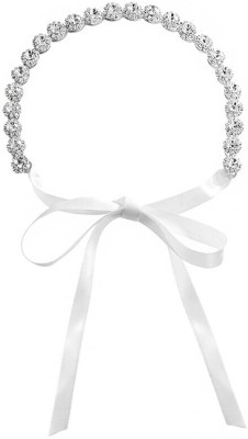 YELLOW CHIMES Tiara for Women and Girls Hair Band(White)