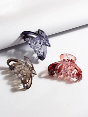 Dressberry Women Set of 3 Claw Clip Hair Claw(Multicolor)