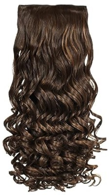 VIVIAN Beautiful Looks Premium Quality Wavy 5 Clip In Hair Extension Hair Clip(Brown)