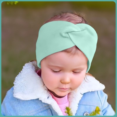 SYGA Baby Girls Soft Solid Nylon Headbands Newborn Infant Toddlers Kids(Mint Green) Head Band(Green)