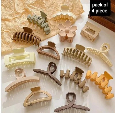 house of common ANY 4 PCS LARGE MEDIUM SMALL SIZE HAIR CLUTCHES FOR WOMEN (PACK OF 4) Hair Clip(Multicolor)