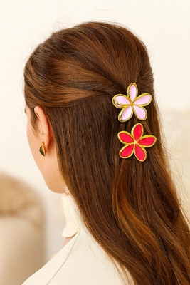 CARTLOG Pack of 2 Floral Hair Accessories | Flower Hair Clutchers Hair Claw(Multicolor)