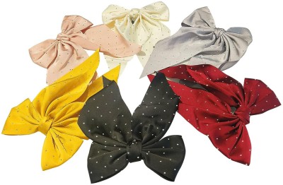 Chronex 6PCS Bow Tie Hair Rubber Band Scrunchy Elastic Scarf Scrunchies fabric Hair Claw(Multicolor)