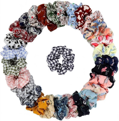 sparkal Korean style Women's and Girls multi colour Hair Scrunchies Pack of 24 Rubber Band(Multicolor)