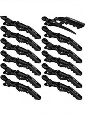 Mataiva Accessories For Styling Section Salon (Pack of 12) Hair Clip(Black)