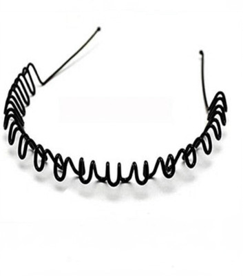 RJV Global Metal Zig Zag Unisex Accessories For Men And Women, Hair Band(Black)