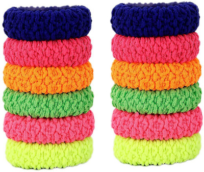 CARTLOG Pack of 12 (Bright 1) Thick Hair Rubber Band | Hair Accessories Rubber Band(Multicolor)