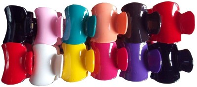 DC Hair Claw Clip/Clutcher in plastic For Women Daily Wear Girls Accessories And Half Pony tail Clutches To Tie Up Hairs. set of 12 pics Hair Claw(Multicolor)