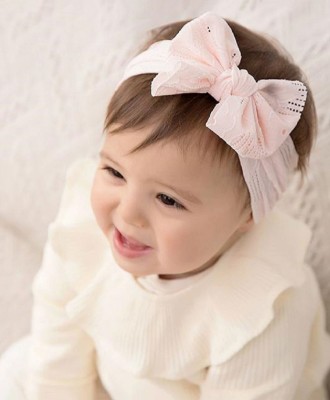 Ziory 1 pc Pink Bow Headband for Infant, Baby Girl,baby hair accessories, headband Head Band(Pink)