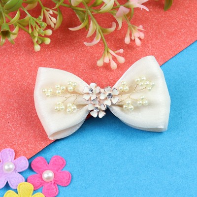 Asthetika Kids Floral Charms Bow Hair Clip Hair Clip(White)