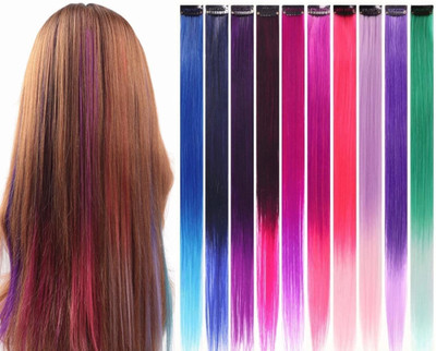 sparkal 10 Packs Multi Color Clips in Extensions Highlight Pieces Hair Clip(Multicolor)