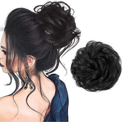 WONDER CHOICE 1PC Messy Hair Bun Maker Piece Hair Extension , Elastic Rubber Band Scrunchies Bun(Black)