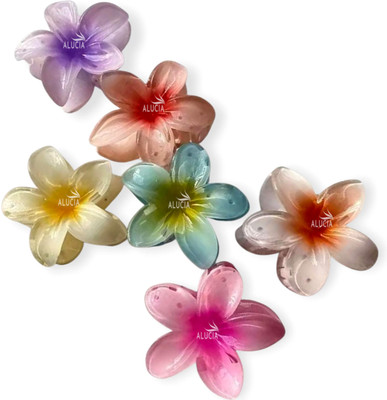 Alucia Flower Petal Floral Hair Claw Clip Clutcher Accessories For Women Hair Claw(Multicolor)