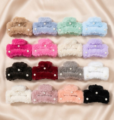 Vidya legacy mart soft pearl fur hairclaw regular Hair Claw(Multicolor)