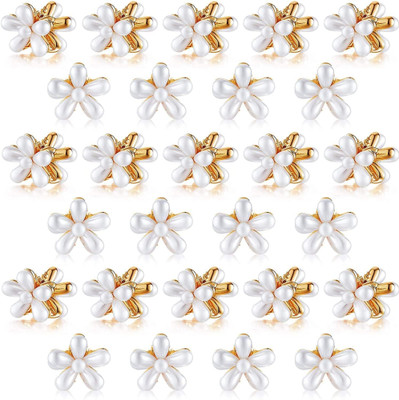 Freebies Pearl Flower Hair Clutcher for Women and Girls, Elegant Mini Hair Clips Hair Clip(White)