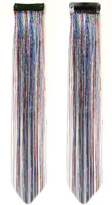 Views 2pc Straight Glitter  Streak Multicolor Extension Hair Extension
