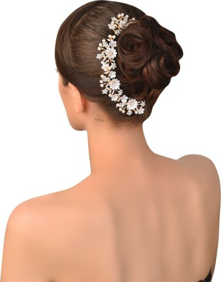 Vogue Hair Accessories Stylish Hair Pin With Beautiful Pearl For Womens And Girls Head Band(Gold)