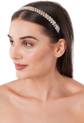 Pearls N Twirls Beautiful & Exclusive silver crystal hair band for women Hair Band(Silver)