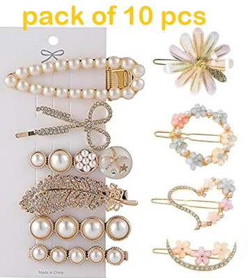 KOISA Fancy hair clips girls hair clip women hair clips hair pin pack of 10 pcs Hair Clip(Multicolor)