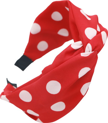NNR Polka Dot Headbands for Women Knotted Headbands for Girls Hair Band(Red)