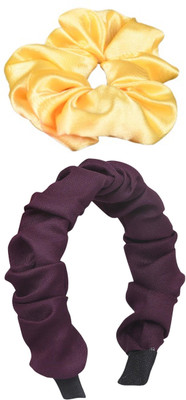 Munavi Elastic Rubber Hair Band hair combo(Yellow, Purple)