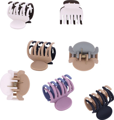 CARTLOG (pack of 6 random colours dual colour) hair accessories for women combo Hair Claw(Multicolor)