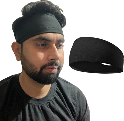 Khomokha Unisex Headbands for Men Women,Running Sweatbands for Sports,Workout & Tennis Head Band(Black)