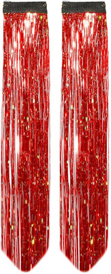 VIVIAN 2pc Glitter  Streak/ Extensions For Women (MAROON) Hair Extension