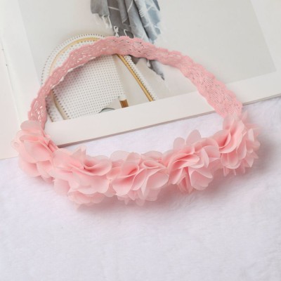 SYGA Baby Flower Headband Soft & Stretchable Fabric Infant Toddlers Little Princesses Head Band(Pink)