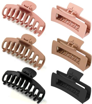 Rubela Large Thick Matte Clips Non-Slip Clips Strong Hold Long Combo,6 packs S22 Hair Claw(Multicolor)