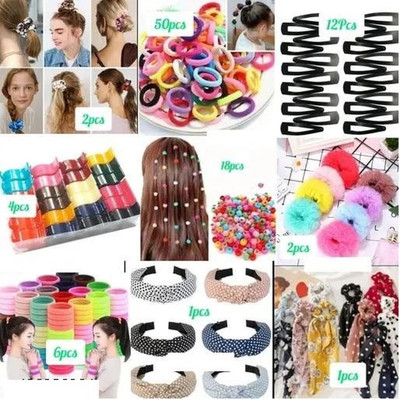 PUCHKOO 96pcs combo of hairclaw , hairclip,mini beads hairband Hair Accessory Set(Multicolor)