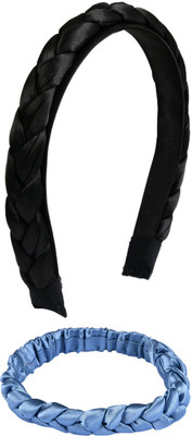 Munavi Elastic Rubber Hair Band hair combo(Black, Blue)