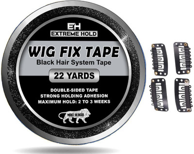 Growth Wig Fix Tape 22yard And Wig Patch Snap Fastener Hair Accessory Set Hair Accessory Set(Black)