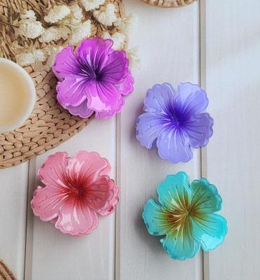 Dreamish Hair Accessories Flower Hair Clips For Women & Girls Floral Claw Clutchers. E Hair Claw(Multicolor)