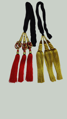 Ritya Creation PUNJABI PARANDA Braid Extension(Red, Gold)