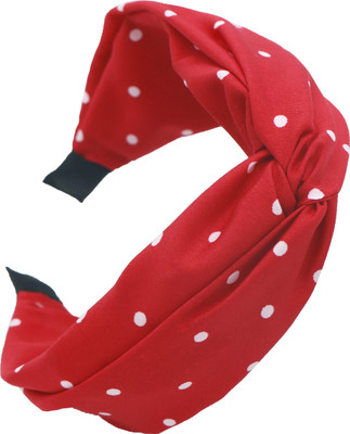 NNR Polka Dot Headbands for Women Knotted Headbands for Women Girls Head Band(Red)