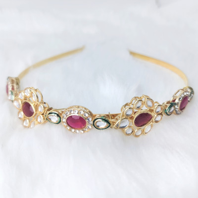 University Trendz Alloy Handcrafted Fancy Hairband For Women & Girls Hair Band(Gold)