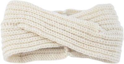 MOMISY Knitted Twist Woolen Warm Headband |Head Wrap | Winter Designer for Women & Men Head Band(White)