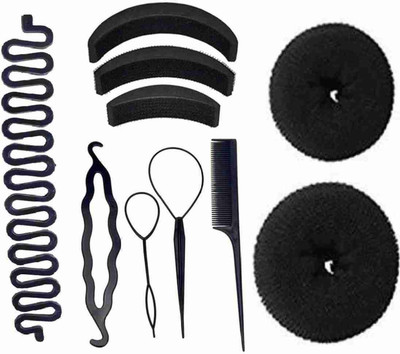 MEHAY 10 pes hair designing equipment Hair Accessory Set(Black)