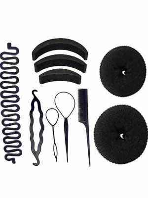 MEHAY 10 pes hair designing equipment Hair Accessory Set(Black)