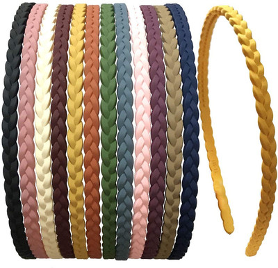glam bands Korean Matte Plastic Nonslip Hair Bands Girl&Women 12pc Fancy Party Stylish Band Hair Band(Multicolor)