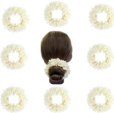 kailash creation Artificial Mogra Gajra for Hair Bun and Braids Bun(White)