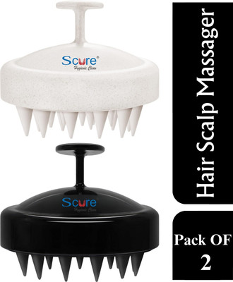Scure Round Scalp Massage Brush with Soft Bristles – Reduces Dandruff