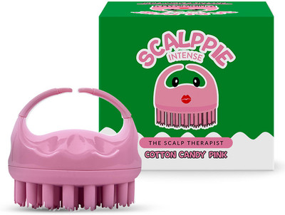 Scalppie Intense Silicone Hair Scalp Massager&Shampoo Brush Prevents Dandruff-Candy Pink
