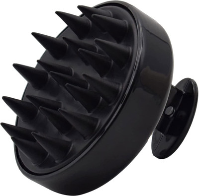HANDAIYAN Round Scalp Massager Brush with Soft Bristles Anti Dandruff Black