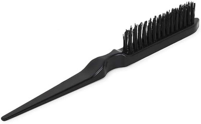 Pinaka Teasing Brush Rat Tail Combs for Back Combing, Root Teasing to Add Volume Black