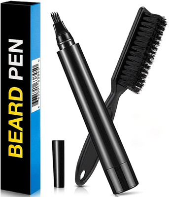 KGBTREADS Beard Pencil Filler Barber Styling Pen with Brush Waterproof Proof(Set of 1, Black)