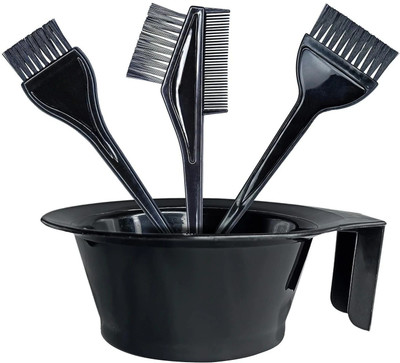 Saucefin Hair Dye Brush Comb Mixing Bowl Tint Bleech Kit Hairdresser Salon DIY 4Pcs