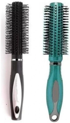 GLOW FIRST Round Roller Comb / Hair Stylling Brush pack of 2