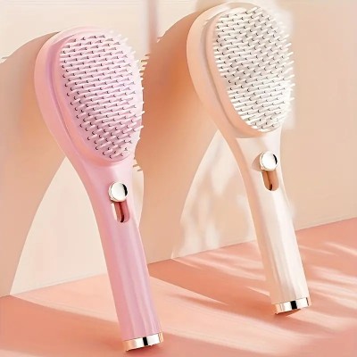 Grilazza Hair Brush with Self-Cleaning Bristle Anti-Static Comb for All Types Hair